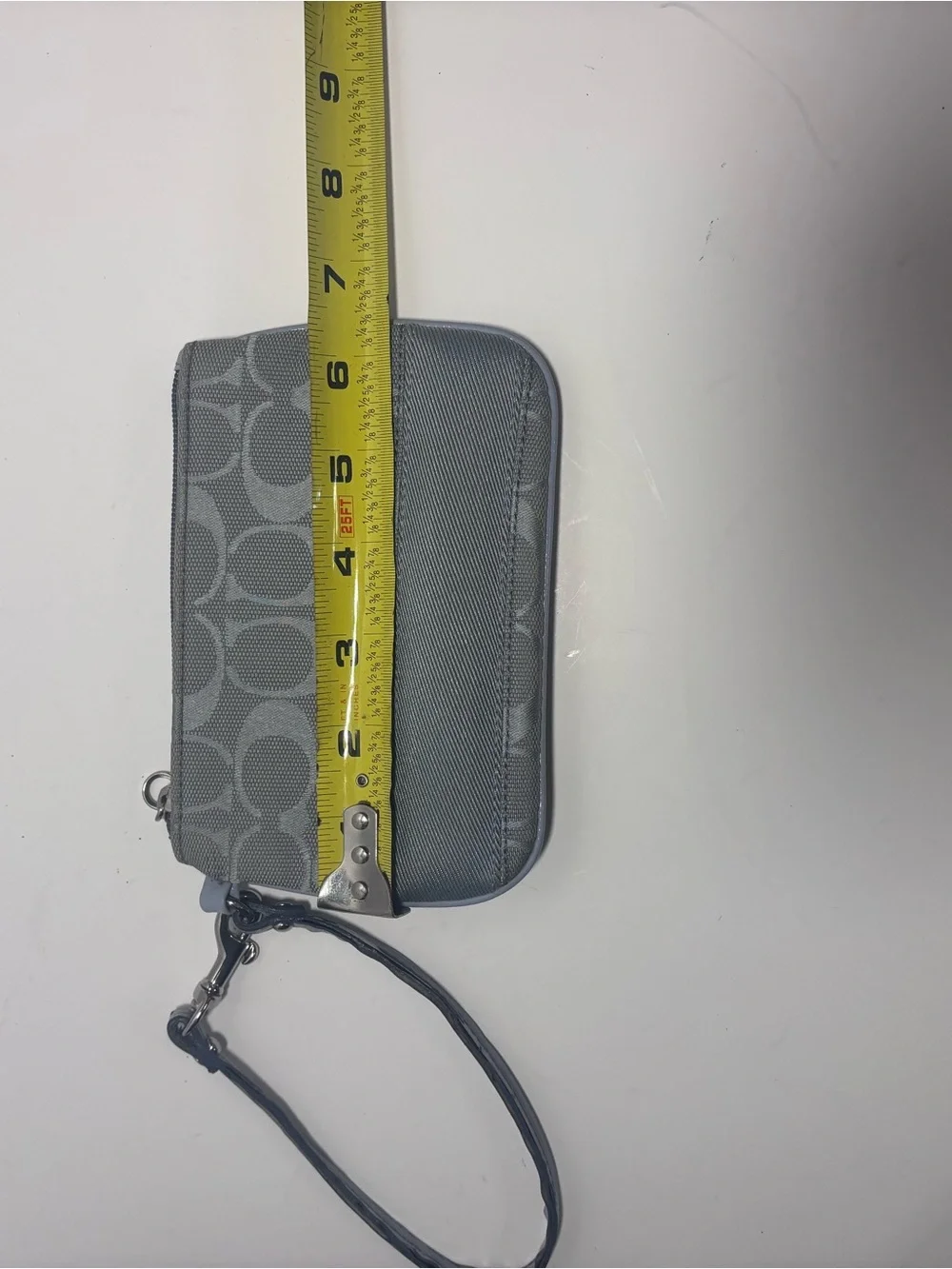 Coach Light Blue Signature Wristlet with Detachable Strap
